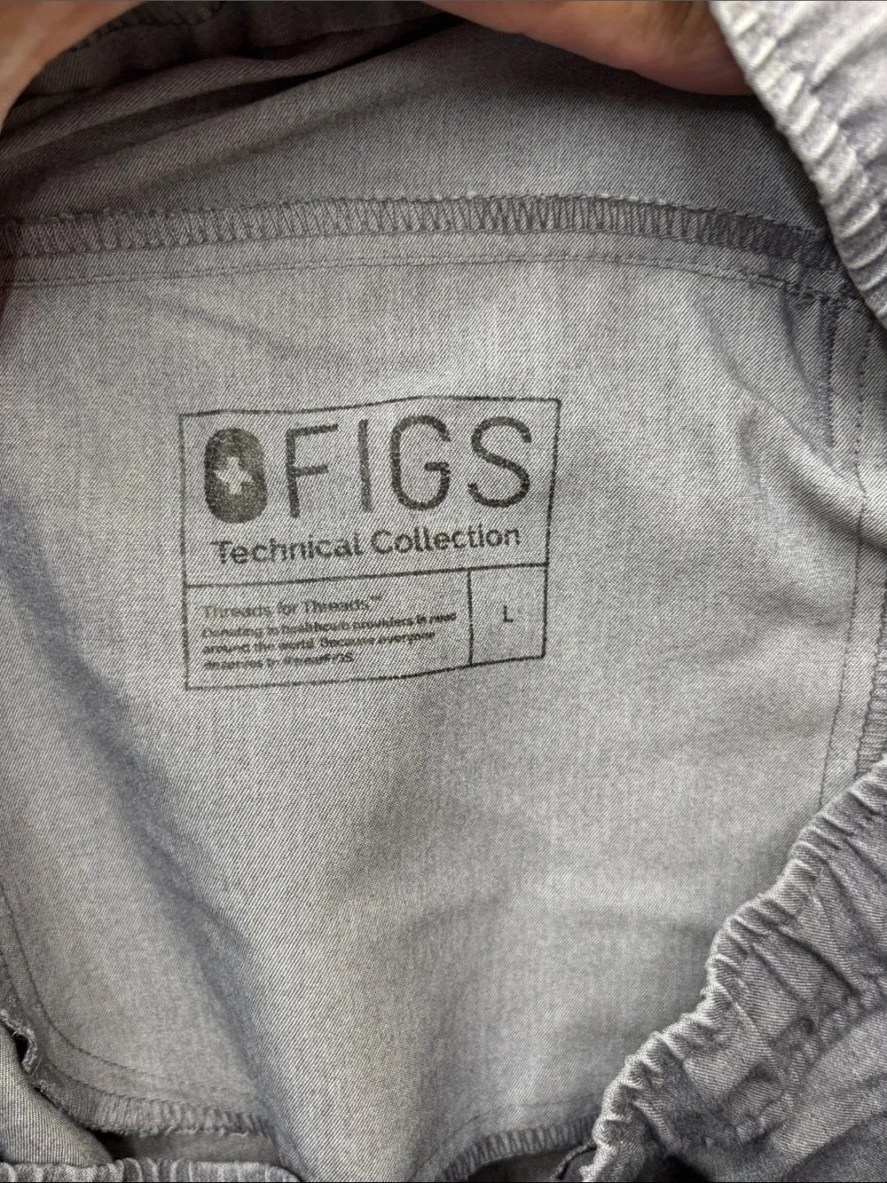 Figs Grey Men's Jogger Pants with Drawstring large scrub
